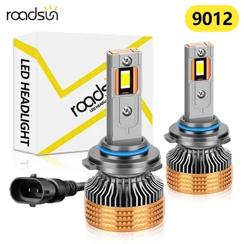 300W 30000LM 9012 Headlight Bulbs Led Headlight 4-Copper Tube Car Turbo Fan High Low Beam CSP Chip Cooling No Error 12/24V