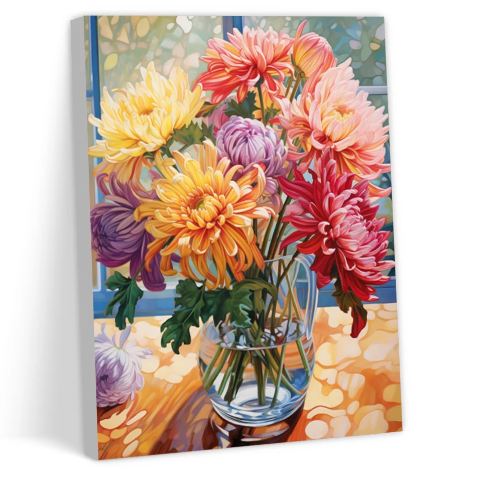 CHENISTORY Painting By Numbers Oil diy Frameless Coloring For Adults Unframe Flowers Wall Decor Adults Crafts Drawing By Numbers