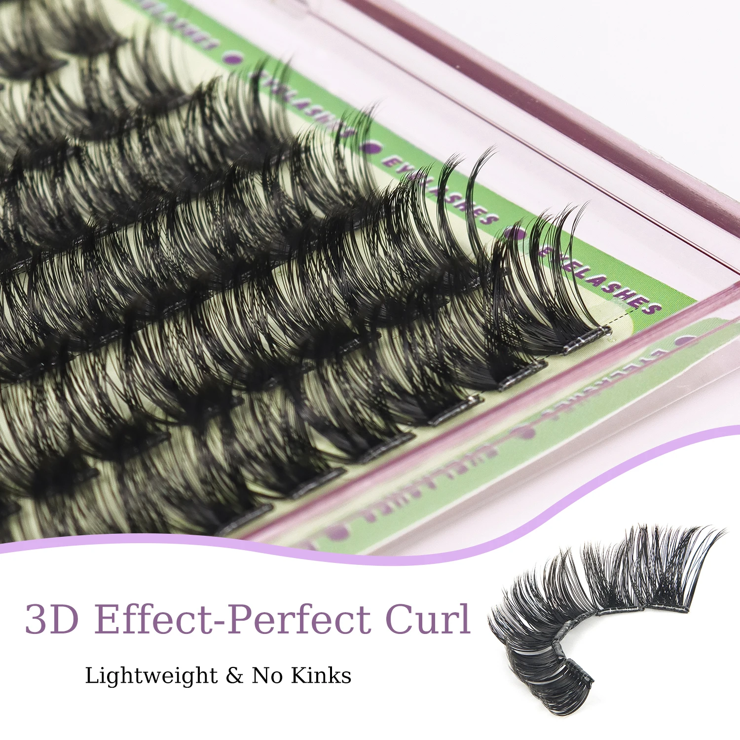 120 Uds. De pestañas autoadhesivas, 10-12-14mm, pestañas individuales sin pegamento, rizador y esponjoso, pestañas postizas DIY