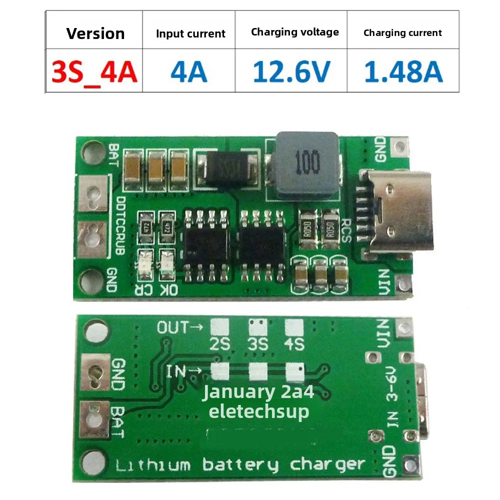Multi-Zellen 2S 3S 4S Typ-C auf 8,4V 12,6V 16,8V Step-Up-Boost-LiPo-Polymer-Li-Ion-Ladegerät für 7,4V 11,1V 14,8V 18650 Lithium-Akkus – Detail 6