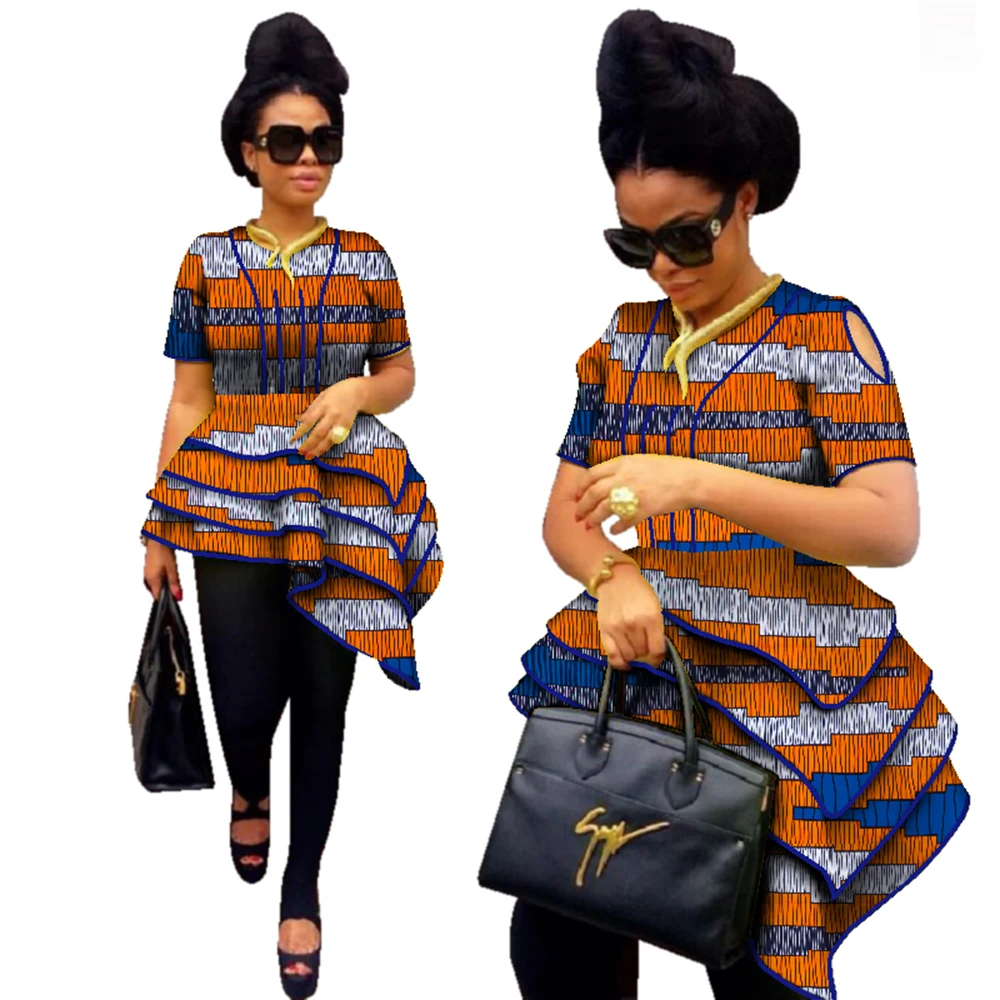 BRW Africa Style Women Modern Fashions Womens Tops Dashiki African Print Tops Shirt Plus Size M-6XL Women Clothing WY2576