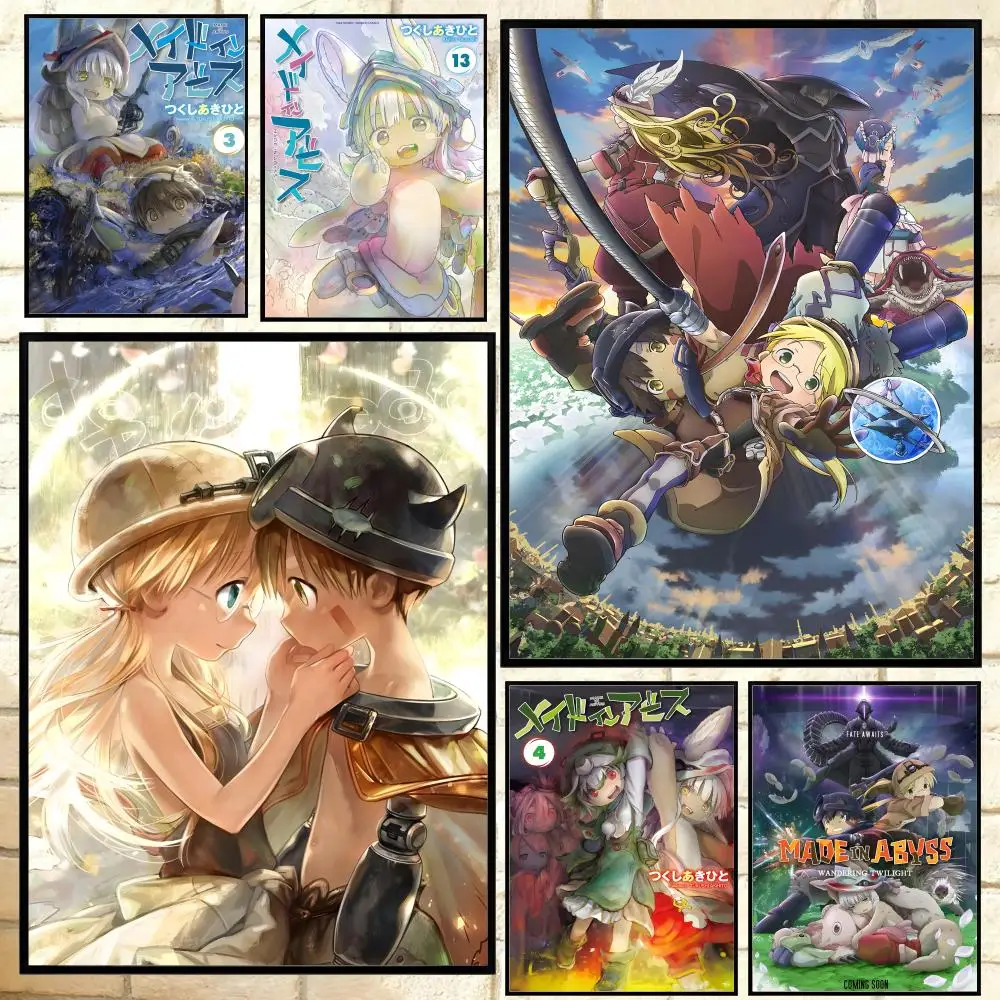 Abenteuer-Anime-Poster „Made in Abyss“, vielseitige, wasserfeste HD-Wandkunst, selbstklebende Dekoration für jeden Raum, ideales Geschenk