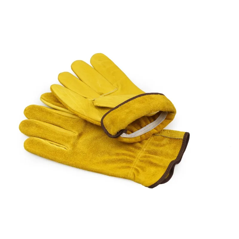 

Leather Work Gloves Flex Grip Tough Cowhide Gardening Glove for Wood Cutting/Construction/Truck Driving/Garden/Yard Working