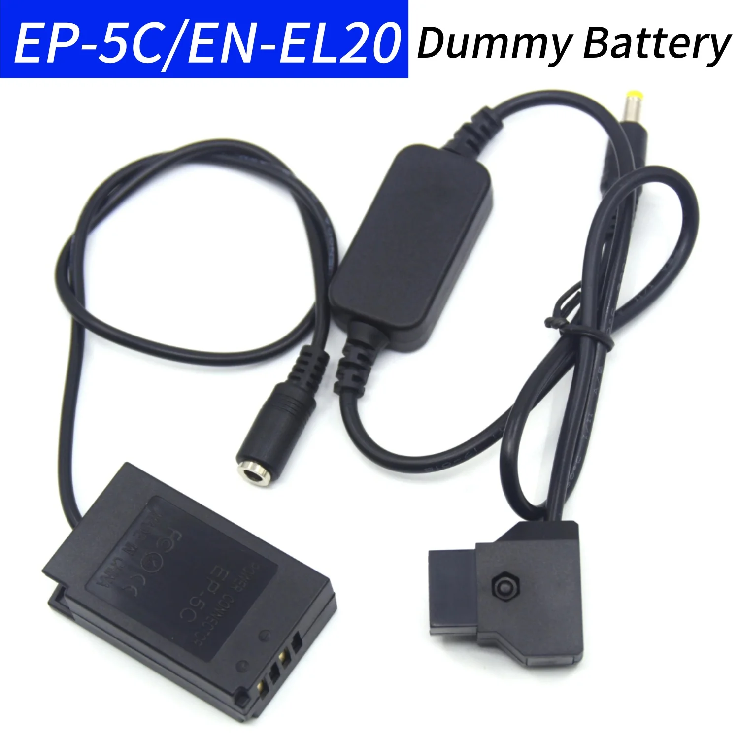 

EN-EL20 Dummy Battery EP-5C DC Coupler&D-tap 12-24V Step-Down Power Cable,For Nikon Camera 1J1 1J2 1J3 1S1 1AW1 1V3 P1000