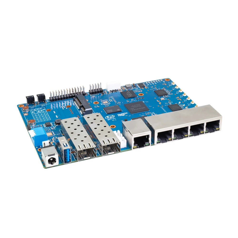 Imagem -04 - Banana pi Smart Router Board Grupo Bpi-r3 Mediatek Mt7986 2g Ram Ddr4 8g Emmc Flash 5g Porta de Rede Sfp 2.5gbps Openwrt Linux