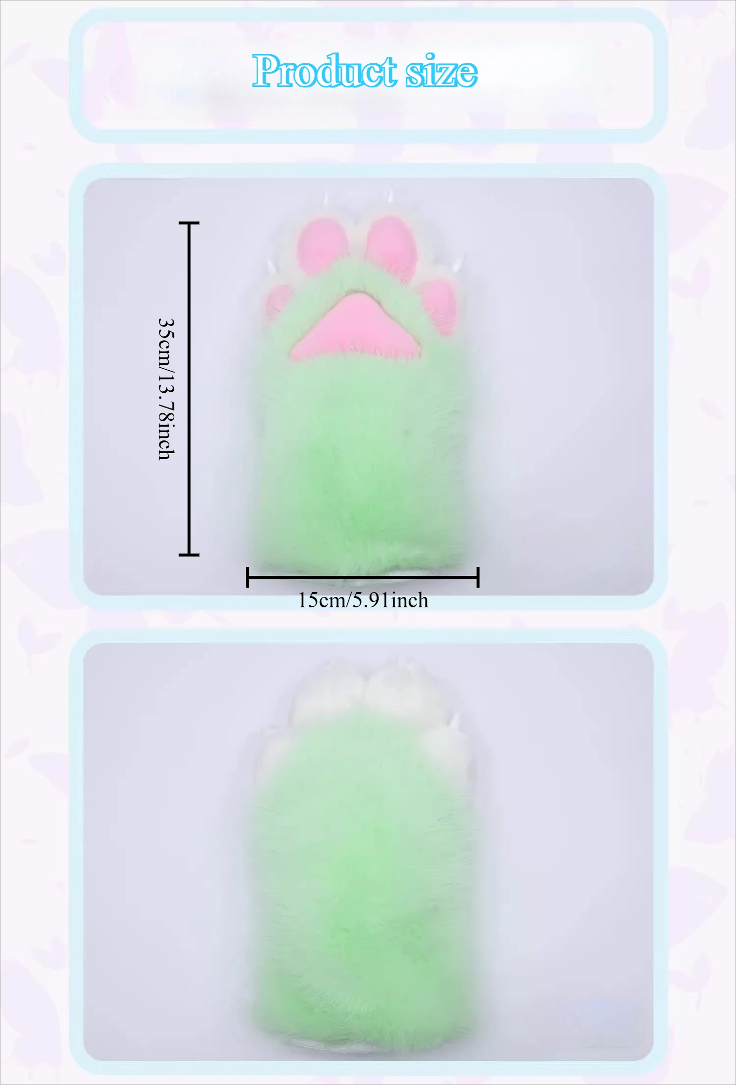 21 Colour Plush Furry Cat Claw Gloves Fursuit Animal Fox Paws Halloween Cosplay Costume Accessories Performance Props Kid Gift