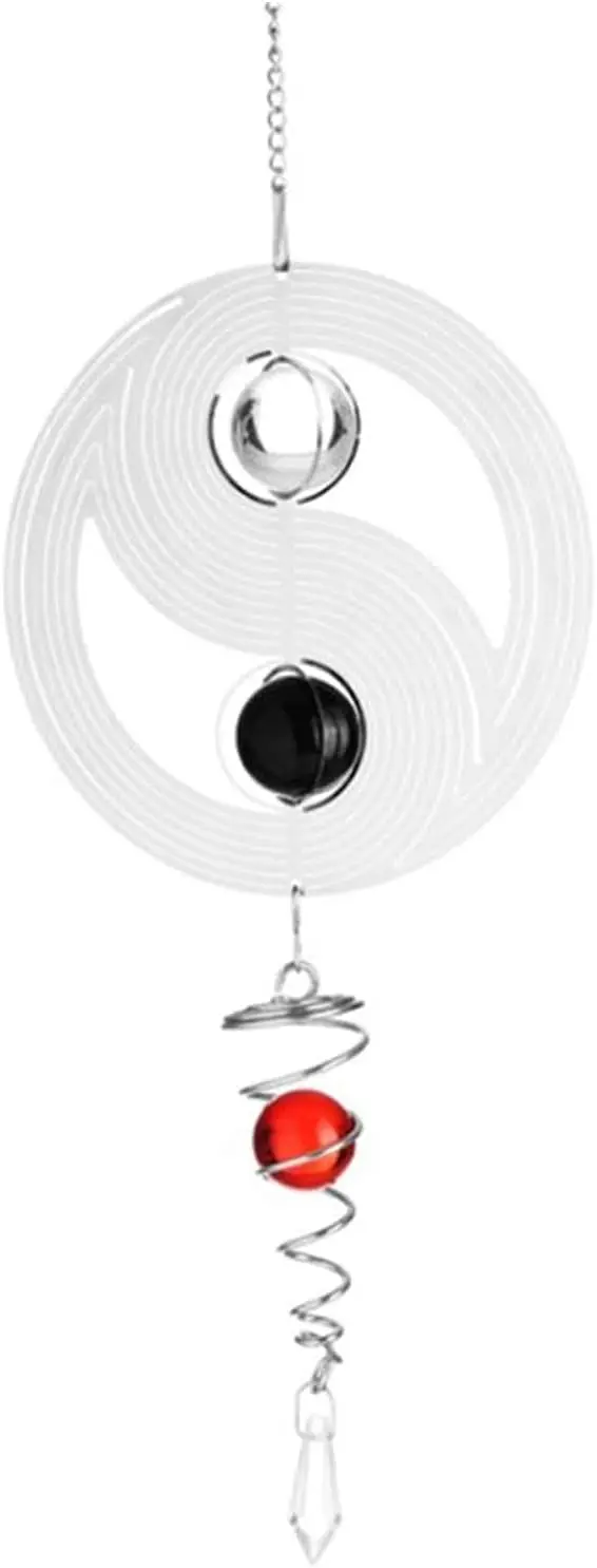Wind Chimes 1.5V D Size Silent Stereo Rotating Wind Chime Spinner Motor Hanging Ornament Decor Mirror 46x14.8cm Stainless Steel