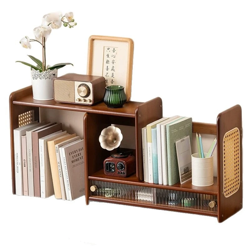 Nanzhu desktop bookshelf retractable table finishing rack corner rack multi-layer simple storage rack