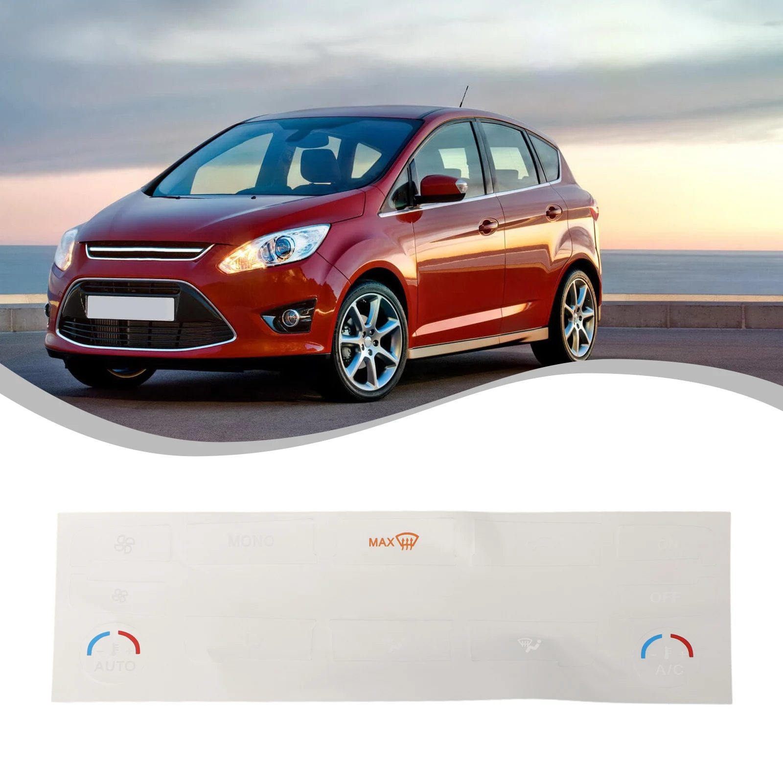 

For AC Unit Button Sticker Button Decal Button Repair Decal Secure Silver Color Letters Perfect Fit Cut-out Sign Opaque