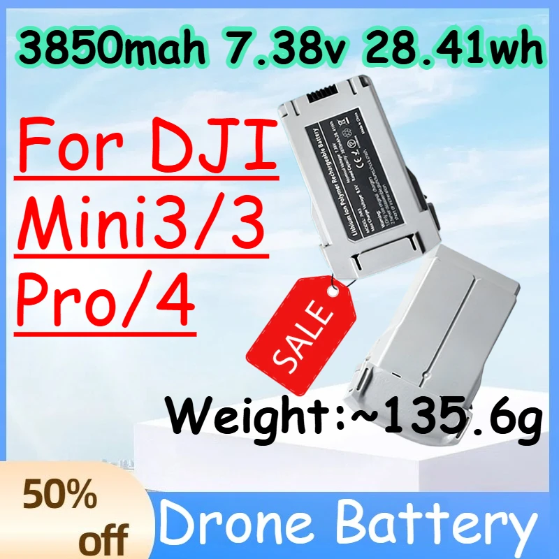 

Аккумулятор для дрона 3850 мАч 7.38В 28.41Втч для DJI Mini3/3 Pro/4 Pro, интеллектуальная батарея для полетов на большие расстояния