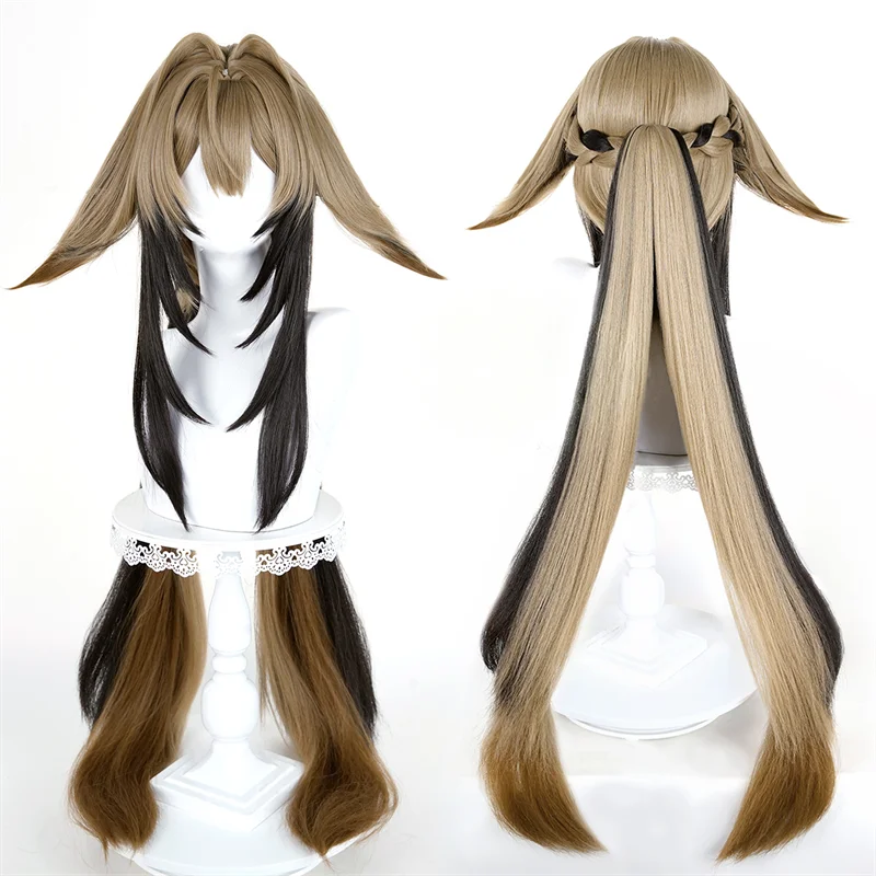 Peruka do cosplayu Zenless Zone Zero Ye Shunguang, długa, czarno-brązowa, odporna na wysokie temperatury, rekwizyt na Halloween dla kobiet i mężczyzn.