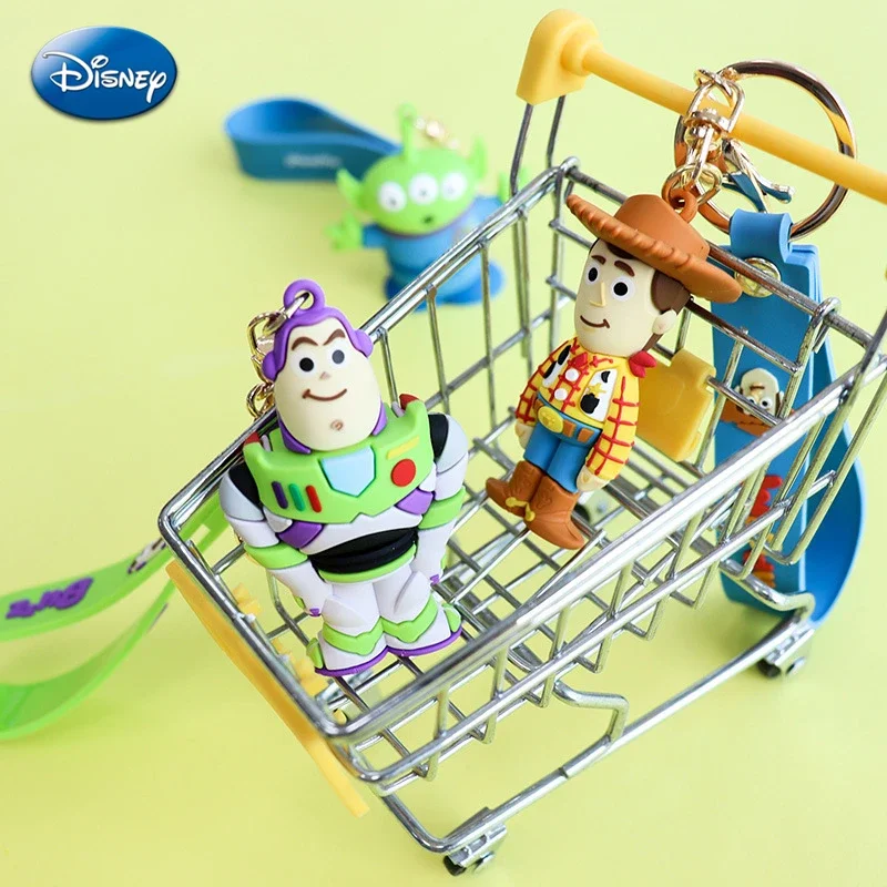 Disney Stitch Creative Keychain Toy Story Woody Buzz Kawaii Car Keychains Men Women Bag Keyring Pendant Party DIY Decorations