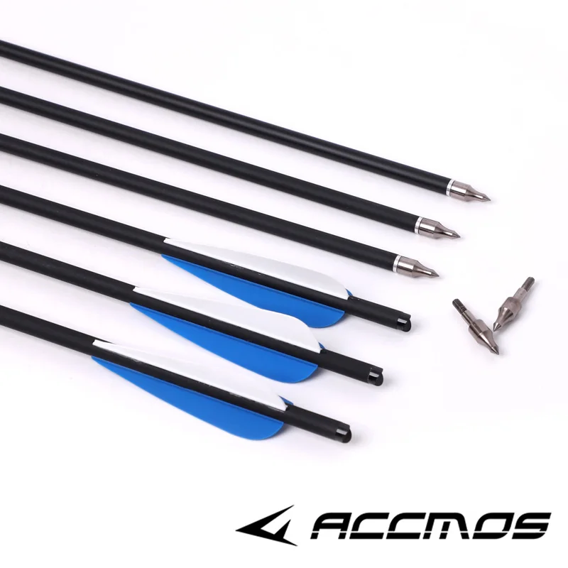 6/12/24PCS 16/20inch Mixed Carbon Arrows With 4