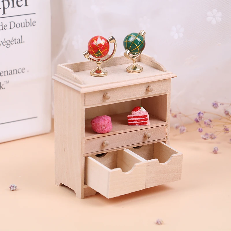 Conjunto de armário em miniatura para casa de bonecas 1:12, modelo de casa de boneca, acessórios para sala de estar