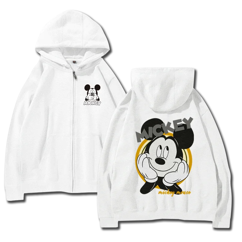 cartoon couple outfit sports hooded zipper jacket Disney  Mickey Mouse Minnie hooded cardigan sweatshirt