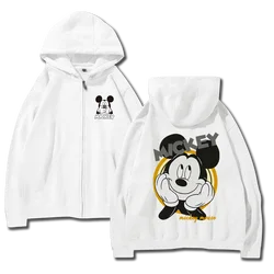 cartoon couple outfit sports hooded zipper jacket Disney  Mickey Mouse Minnie hooded cardigan sweatshirt