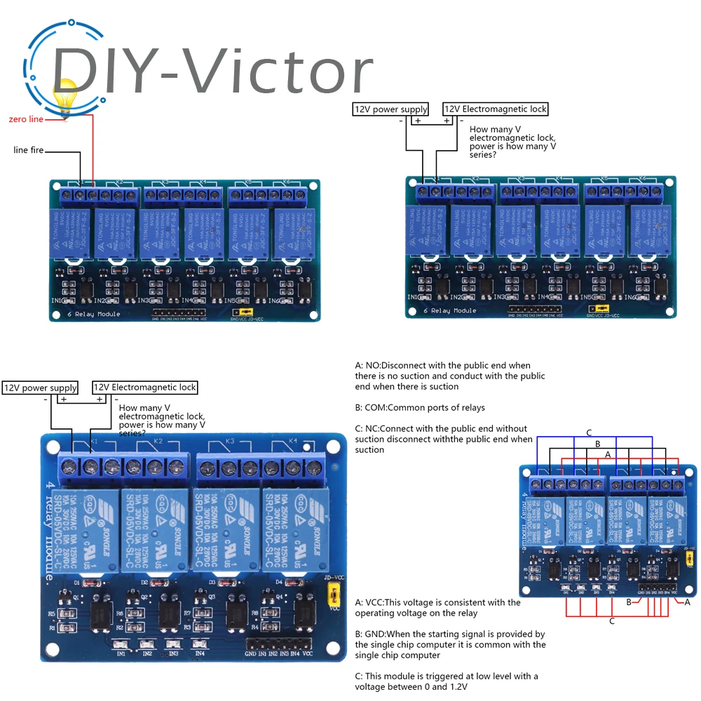 1 2 4 6 8 Channel DC 5V 12V Relay Module with Optocoupler Low Level Trigger 1 Way Expansion Board For Arduino Raspberry Pi