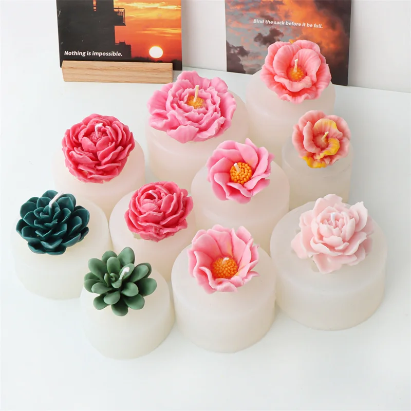 Molde de flores Austin, molde de rosa, flor de rosa, molde de jabón hecho a mano, molde de silicona de peonía para vela de resina, molde de peonía