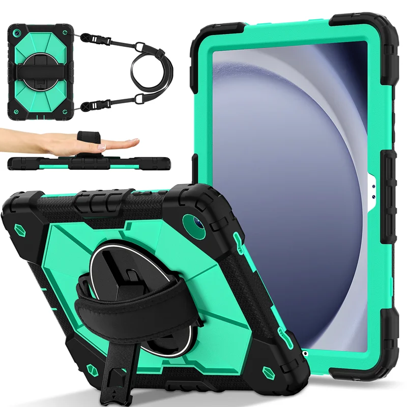 Armor Case Voor Samsung Galaxy Tab A11 Plus 11 A9 + Plus 11 A11 8.7 inch Rotatie Hand Schouderriem kickstand Shockproof Cover