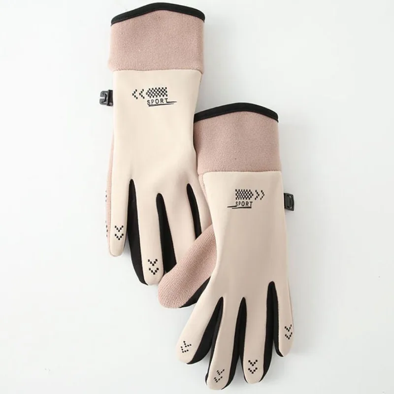 Winter Thermal Gloves Fleece Lined Thickened Non Slip Windproof Touch Screen Compatible for Outdoor Sports Cycling