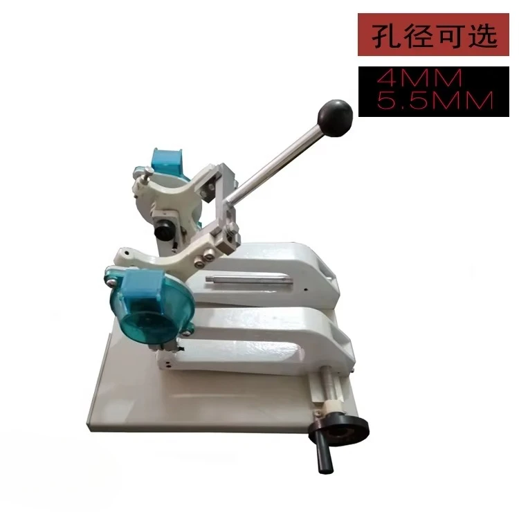 Manual two head paper bag eyelet punch and binding machine