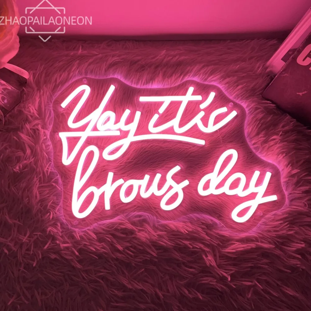 YaY it's Brous Day Neon Led Sign Beauty Salon Decor Hair Neon Sign Brous LED Lamp Brous Studio Salon Neon Light Neon Wall Decor