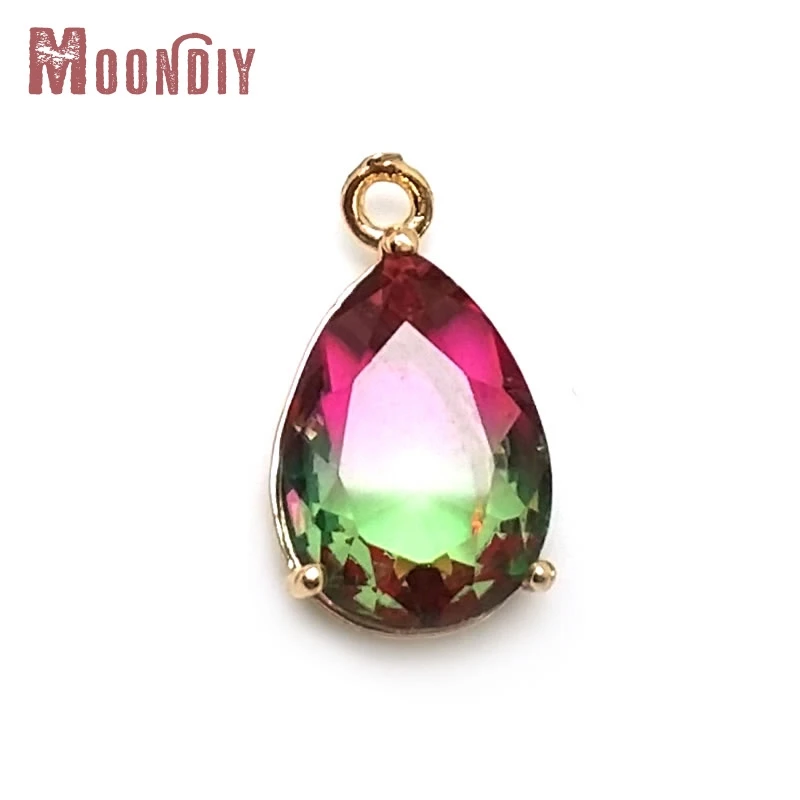 

6PCS Colorful Rainbow Drop Shape Charms Pendants Necklace Earrings Diy Jewelry Accessories