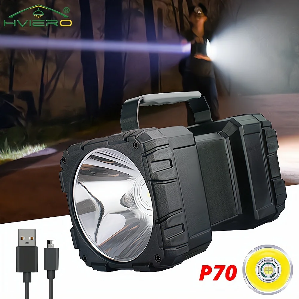 

Cross Border Strong Light Portable Lamp Rechargeable Ultra-bright Long Range High Power Home Outdoor Work Searchlight Flashlight