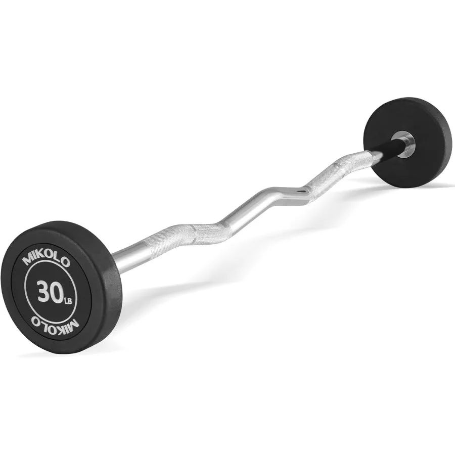 Barra fija de peso precargada EZ Curl Bar para un entrenamiento de fuerza eficiente y ejercicios de levantamiento de pesas funcional PVC duradero