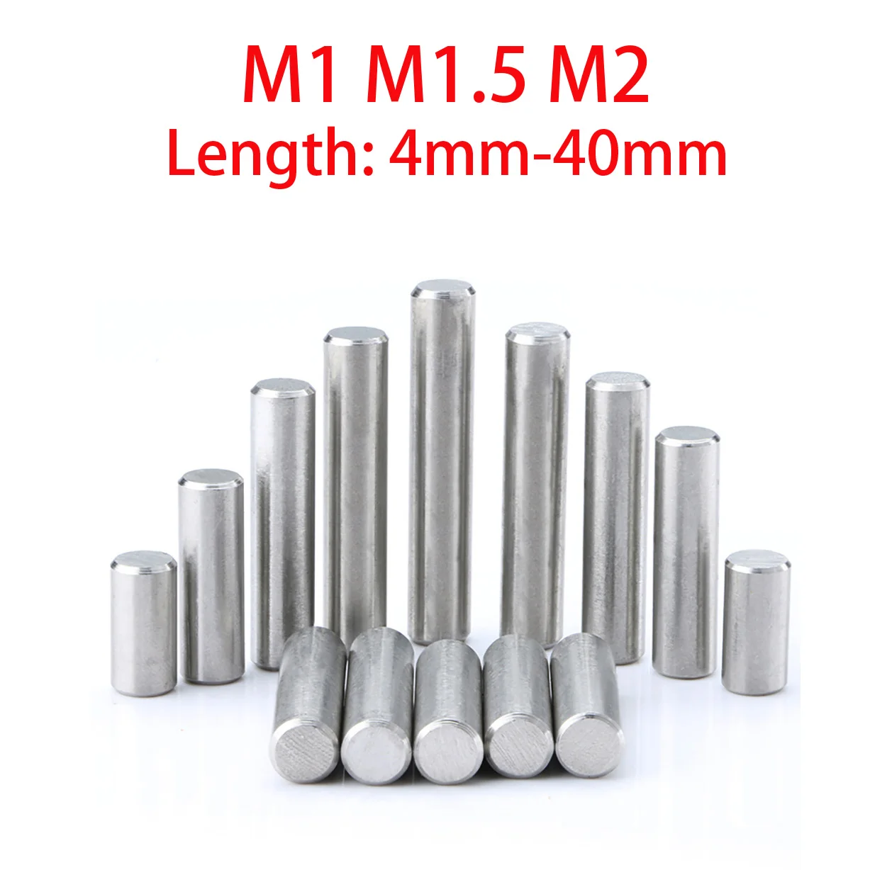 50-150Pcs 304 Stainless Steel Cylindrical Pin Locating Dowel M1 M1.5 M2 Fixed Shaft Solid Rod Metal Dowel Pins 4-40mm Dowel Pins