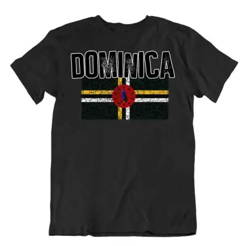 Flag T-Shirt Dominica Fashion Country Souvenir Gift Tee Pride logo