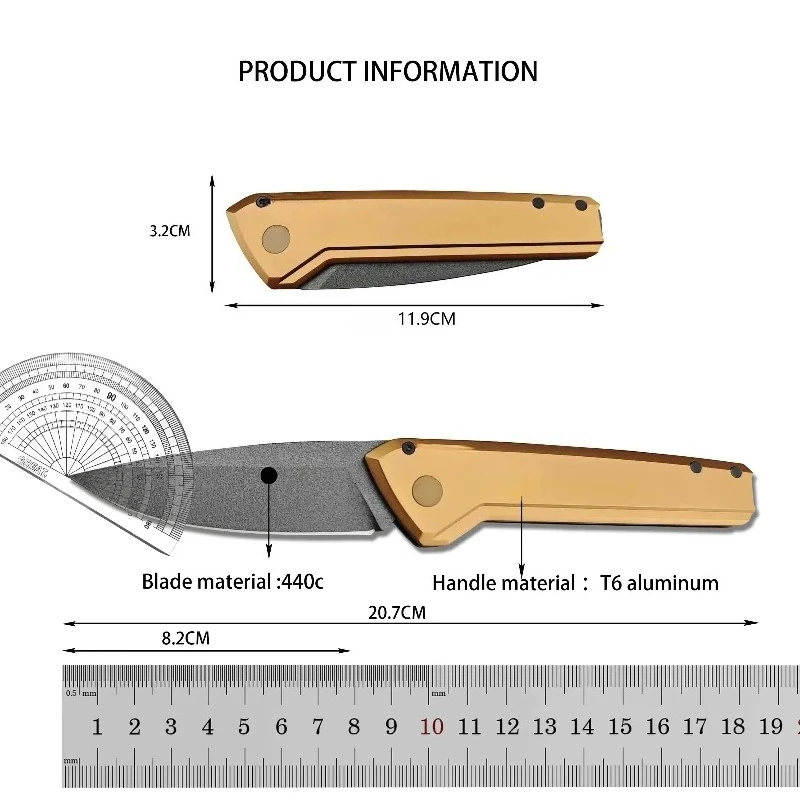838 Coltello pieghevole deploy Lama in acciaio 440C Coltello da caccia militare tattico esterno Coltello da tasca multiuso EDC Regalo da uomo