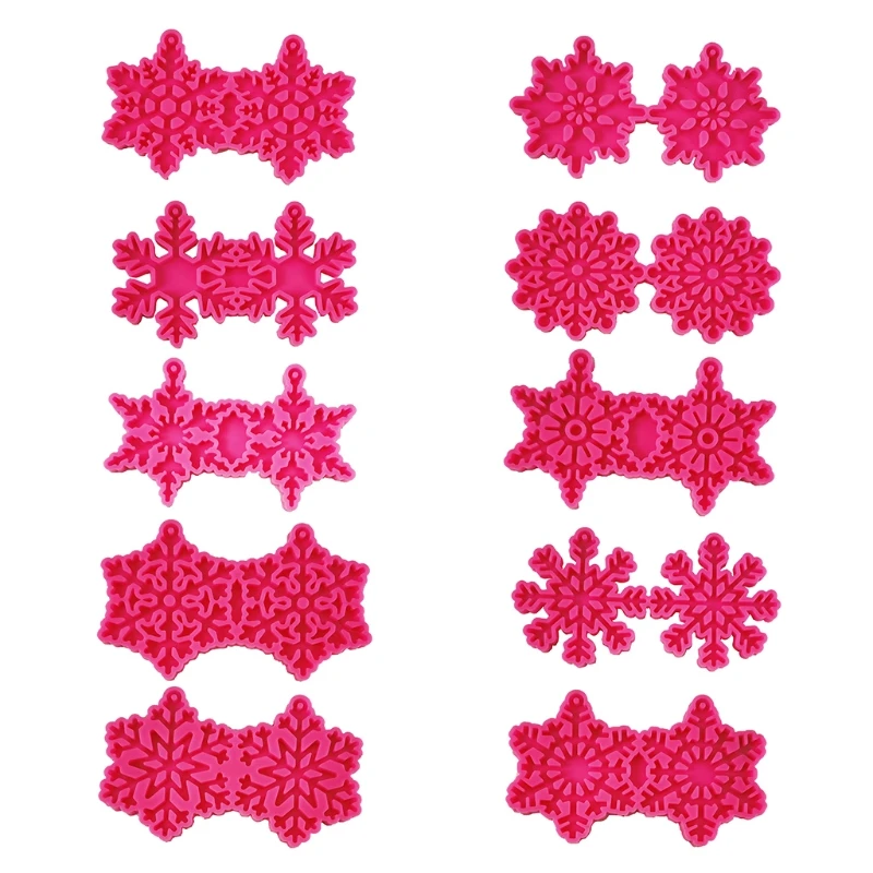 

1Pc/10Pcs Snowflake Resin Epoxy Silicone Earring Casting Molds Jewelry Making