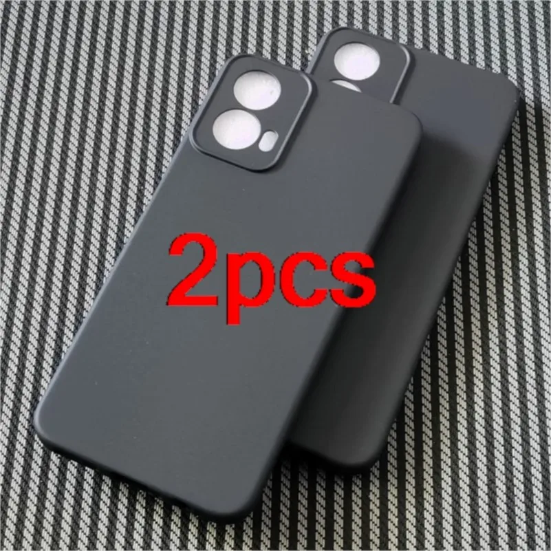 

2pcs black matte phone case guard on for motorola moto g34 tpu silicone cases back cover protective soft shell shield