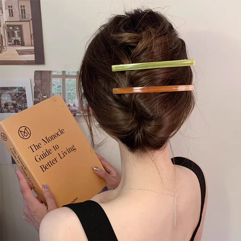 

Good Quality Advanced Acetic Hair Clip for Girls Women's Spring Hairpin Romantic Simple Design Hair Accessory