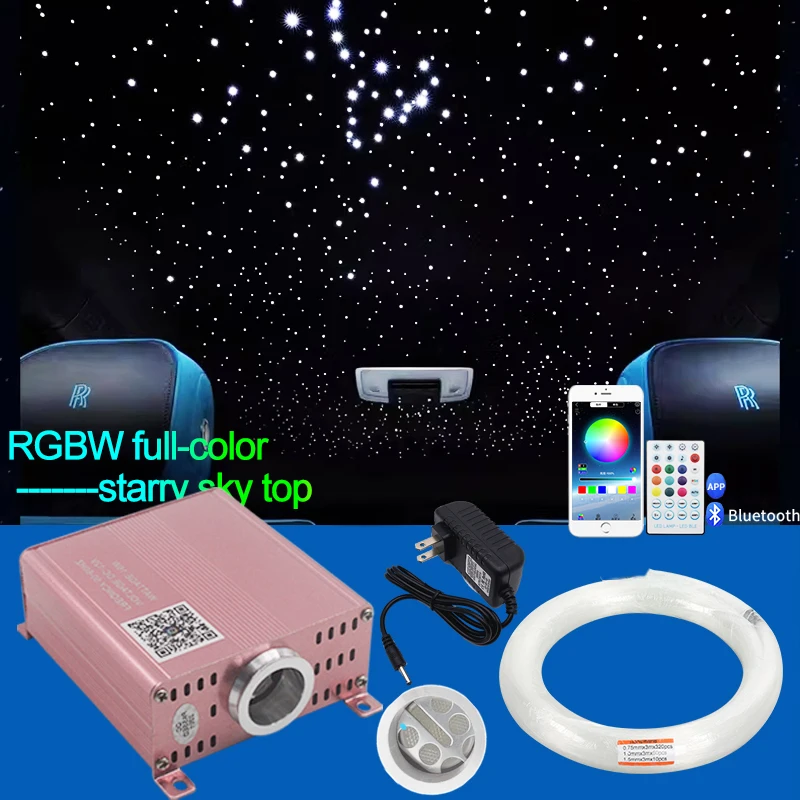 

Мигающий дышащий светильник «Звездное небо» с RGBW-колесом полноцветных светодиодов, управлением через приложение и Bluetooth, комплект оптоволоконных волокон