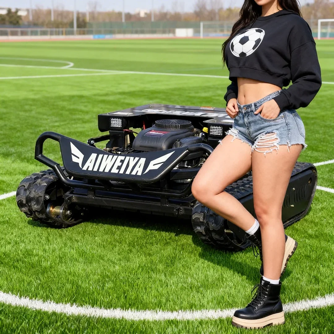 

Customized All Terrain Tank Lawn Mower Remote Control Commercial Heavy Duty Large Area Mowing For Football Field