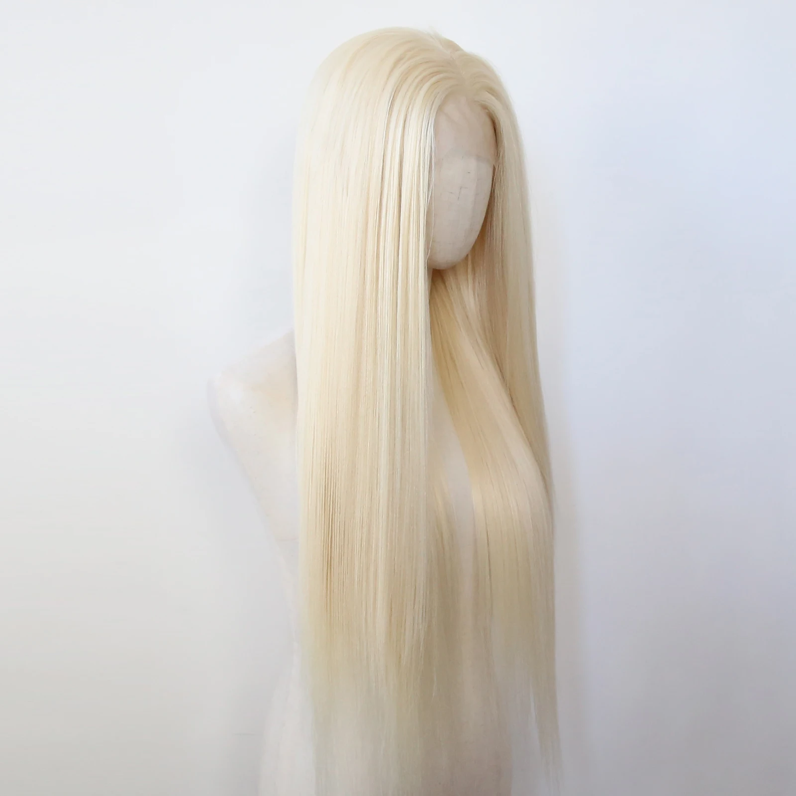 Blonde Yaki Straight Synthetic Lace Front Wig Long Kinky Straight Lace Front Synthetic Wig Pre Plucked Natural Hairline