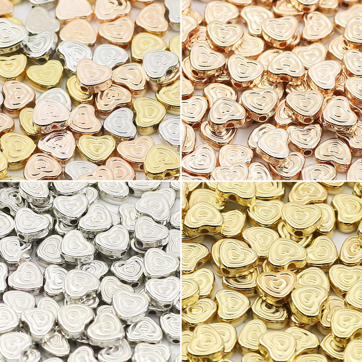 6MM 95-480PCS Doppel Liebe Herz Form Mehrfarbige CCB Material Lose Perlen Spacer Für Schmuck Machen DIY armband Zubehör