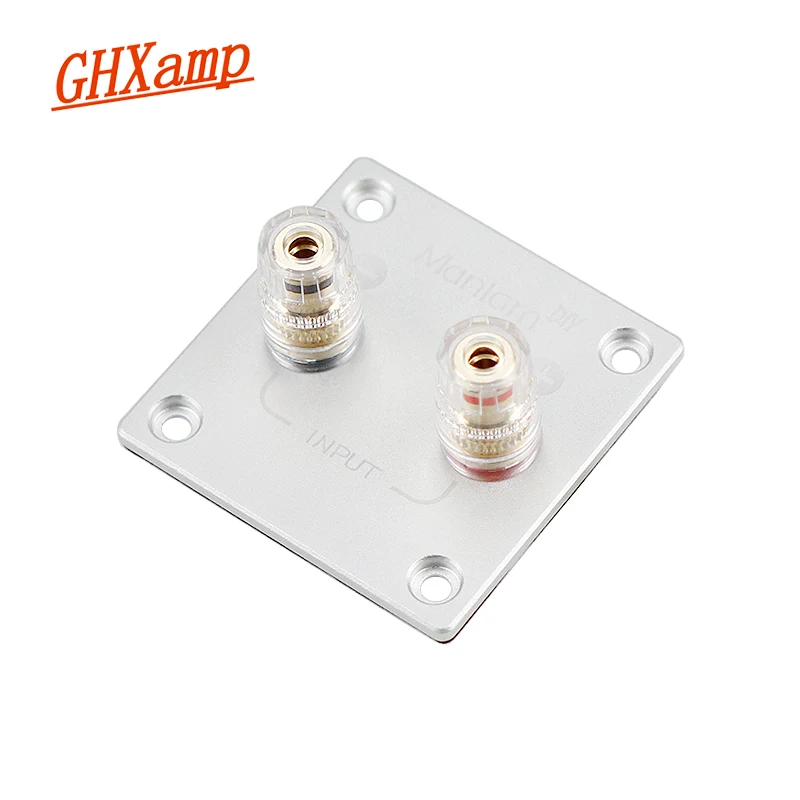 GHXAMP 2-Bit Audio Speaker Terminal Square All-brass Binding Post Loudspeaker Box Wiring Terminal Board 57*57mm Accessories 1PC