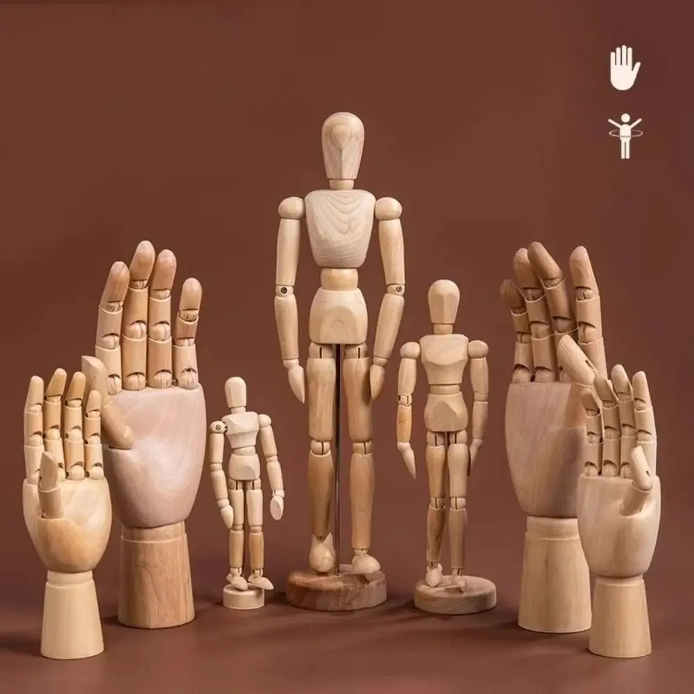 Multiple Sizes Sketch Mannequin Wooden Poseable Jointed Mannequin Joint Movable Artists Manikin
