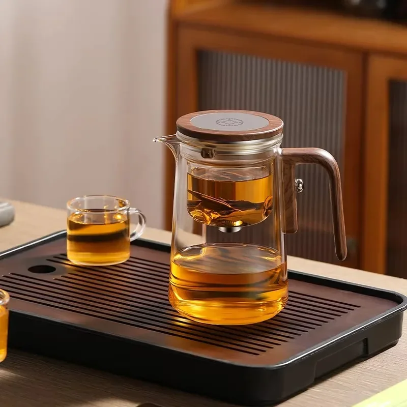 Tea separation all-glass heat-resistant filtering tea-making artifact magnetic bubble-absorbing teacup