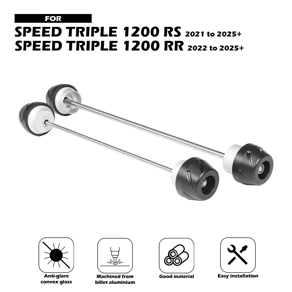 

EVO Spindle Bobbins Kit For Speed Triple 1200 RS RR 2021-2025 + Motorcycle Front Rear Axle Fork Crash Slider Accessories