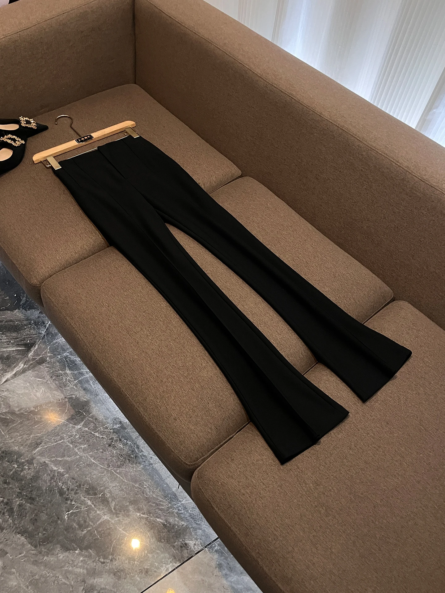 High Waist Fishbone Flared Pants Women's Four Way Stretch Slimming Casual Versatile Commute West Pants Long Pants P722