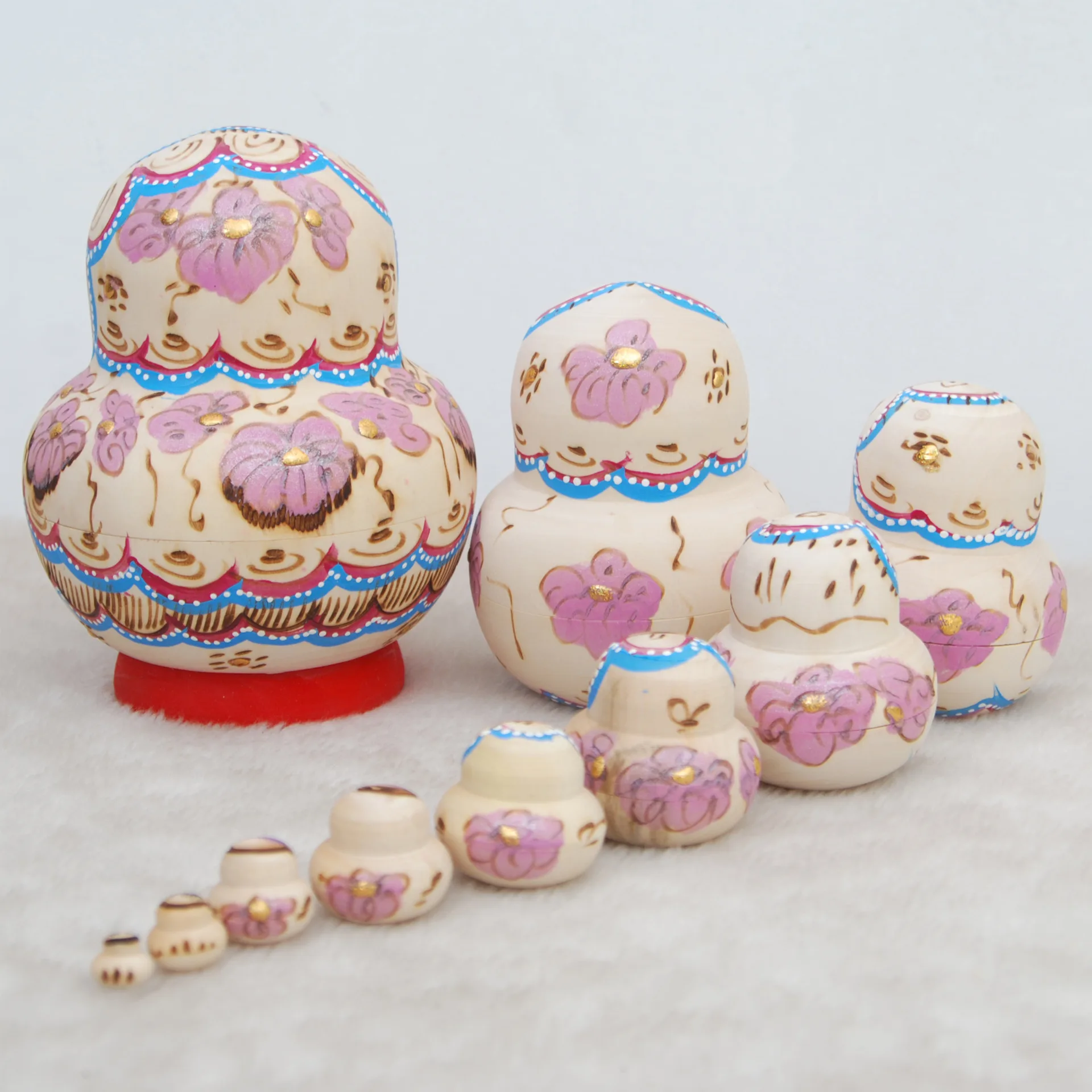 Matryoshka doll 10-layer air-dried linden holiday gift children's educational toy ornament