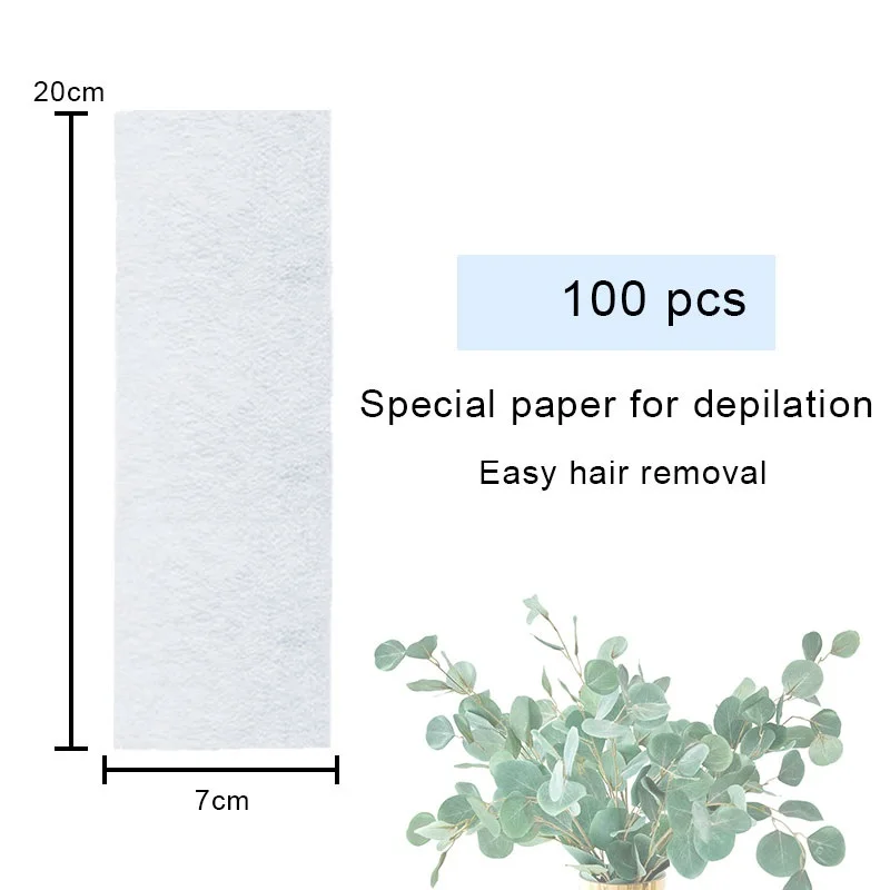 100pcs/bag Women Men Hair Removal Wax Paper Nonwoven High Quality Body Leg Arm Lip Hair Removal Epilator Wax Strip Paper Roll