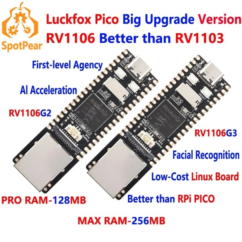 Opções da série Luckfox Pico (não todos) MINI-A/B/Plus/Pro/Max/Ultra/Ultra-W/LCD-Para-Ultra RV1106/RV1103 Rockchip Linux AI Board