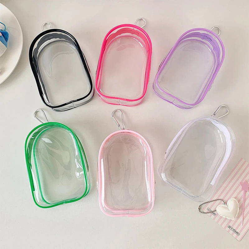 Cute Cartoon Anime Doll Storage Bag Keychain PVC Transparent Mystery Box Wallet Girl Children Kawaii Toy Doll Gift Bag