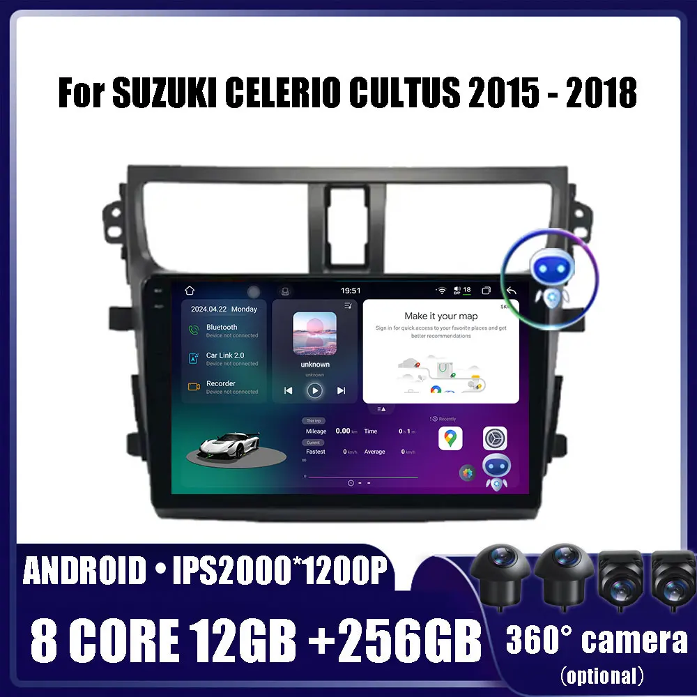 

ОС Android для SUZUKI CELERIO CULTUS 2015-2018 Автомобильный радиоприемник Стерео Мультимедийная навигация GPS Видеоплеер DSP Беспроводной Carplay 4G