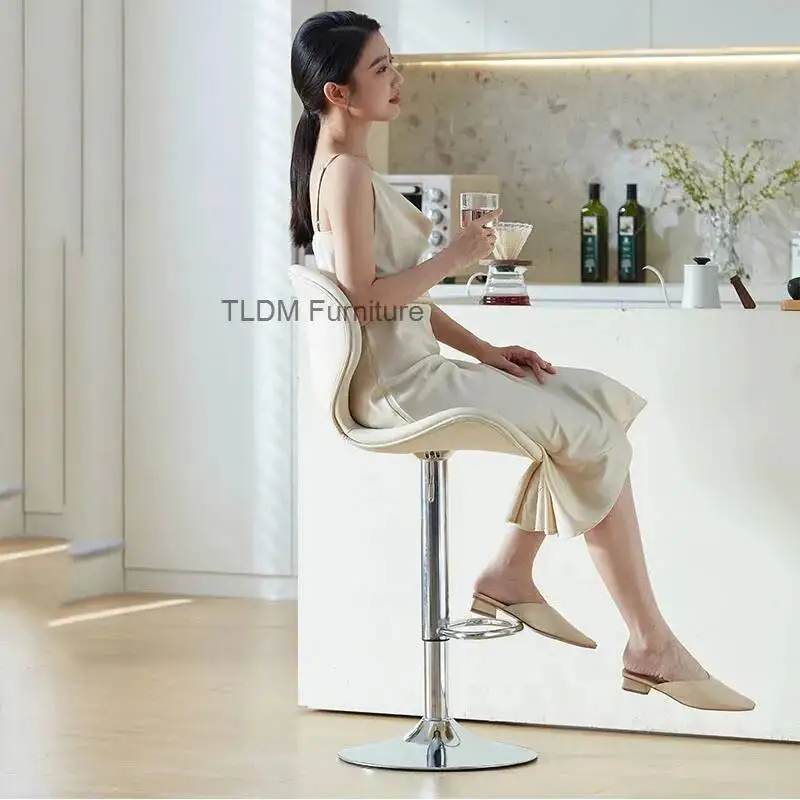 

Белые эстетические барные стулья, удобные эргономичные барные стулья-качалки для отдыха, алюминиевый компьютерный шезлонг, уникальная мебель